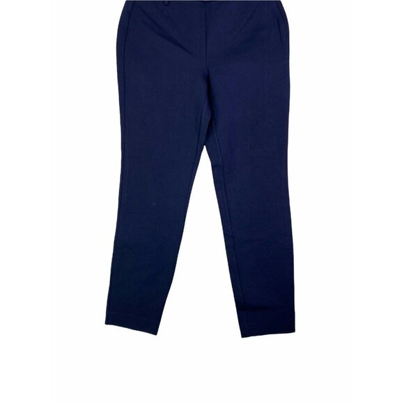 J Crew Womens Ponte Cropped Pants Navy Blue Stretch Pockets Mid Rise 4 New - Picture 3 of 9